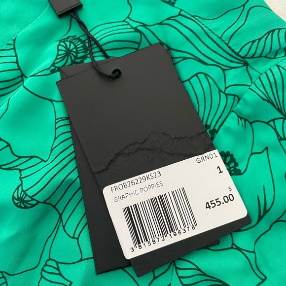 The Kooples Graphic Poppies Vibrant Green Backless Dress - Picture 6 of 16